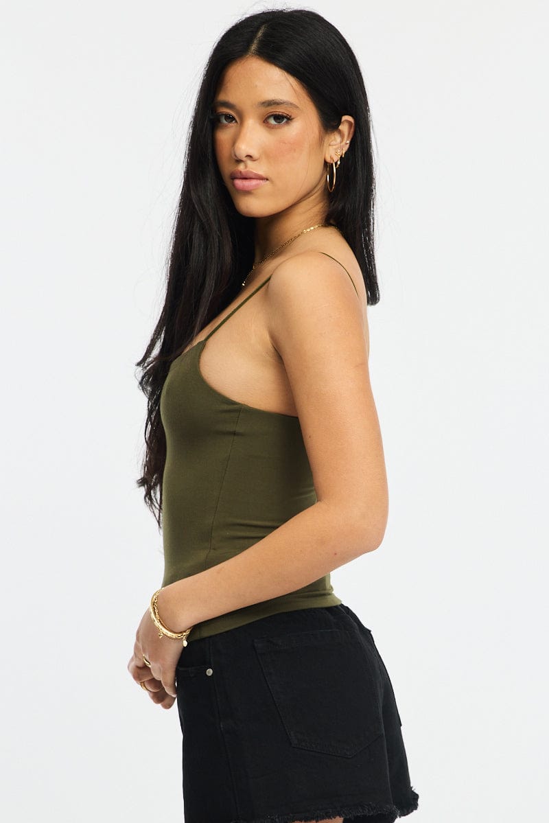 Green Supersoft Tank Top Double Layer
