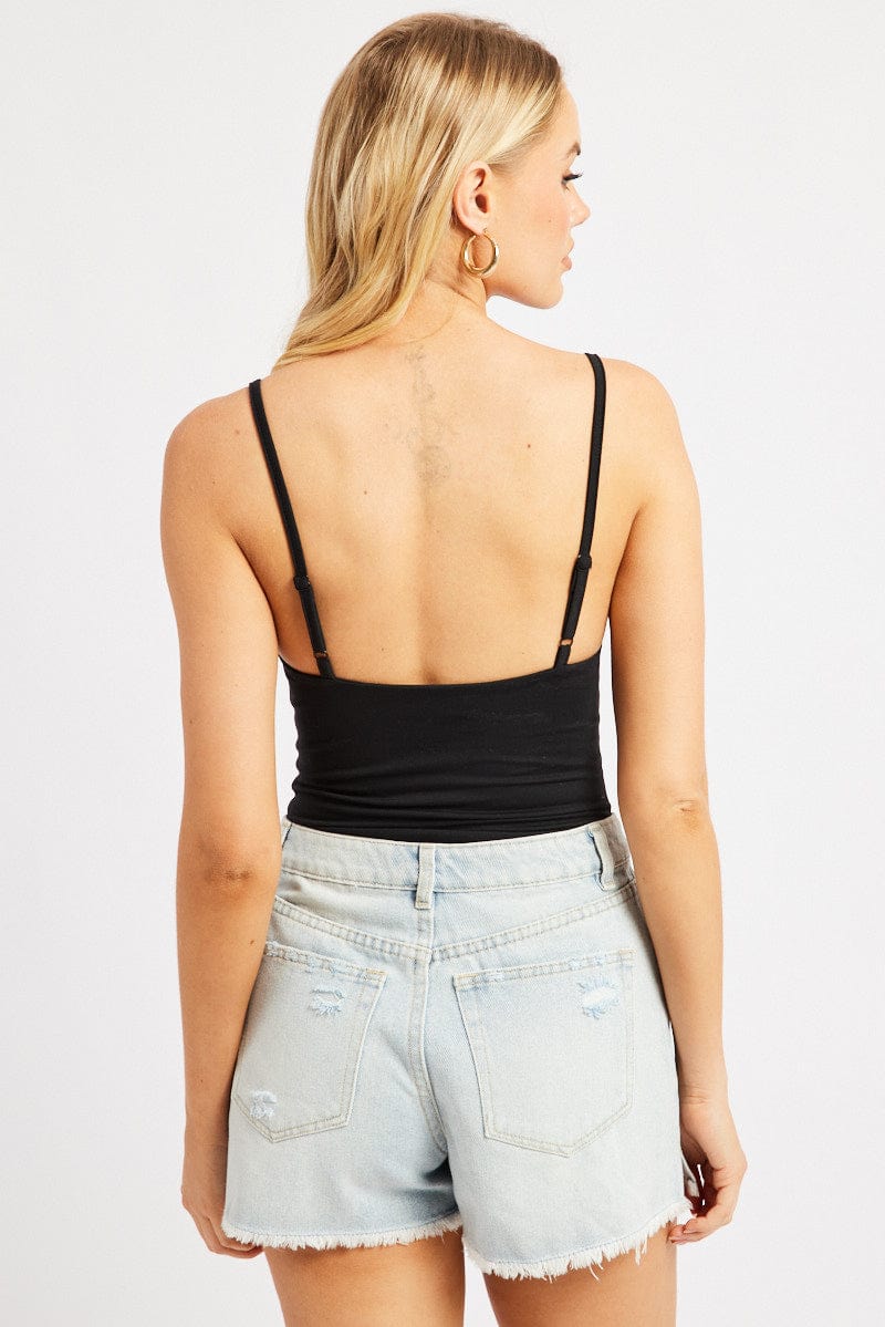 Black Bodysuit Sleeveless Supersoft