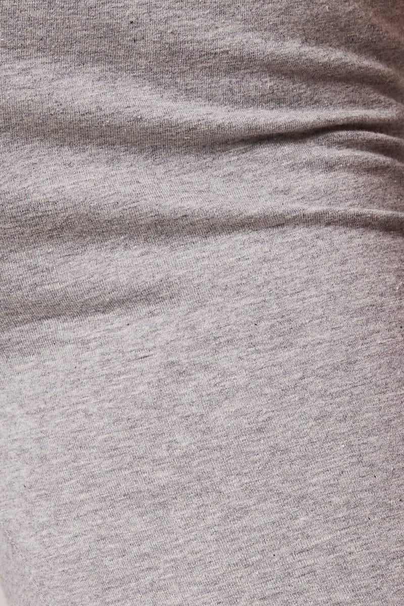 Grey Leggings Mid Rise Fold Over Waist Flared