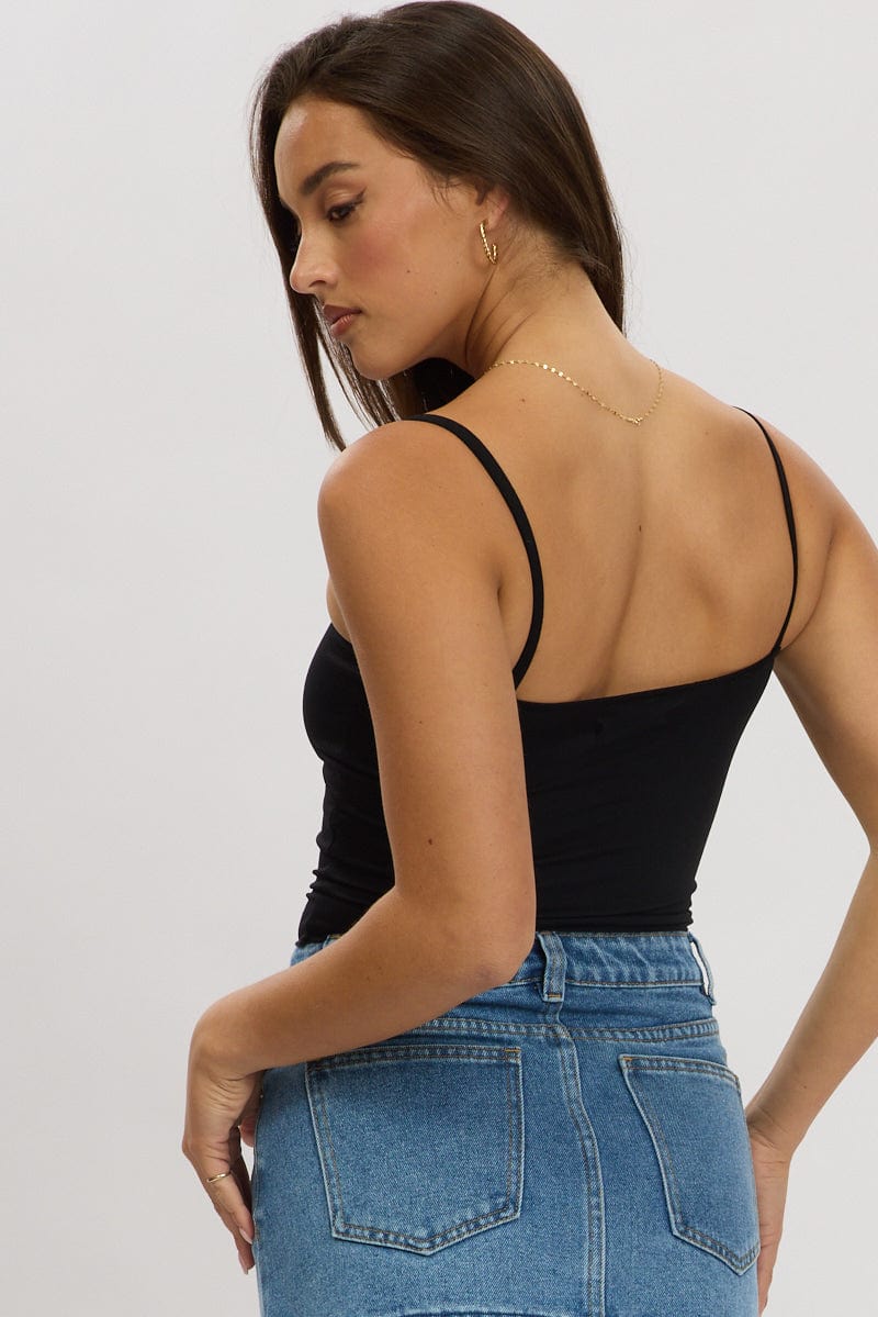 Black Tank Top Sleeveless Bow