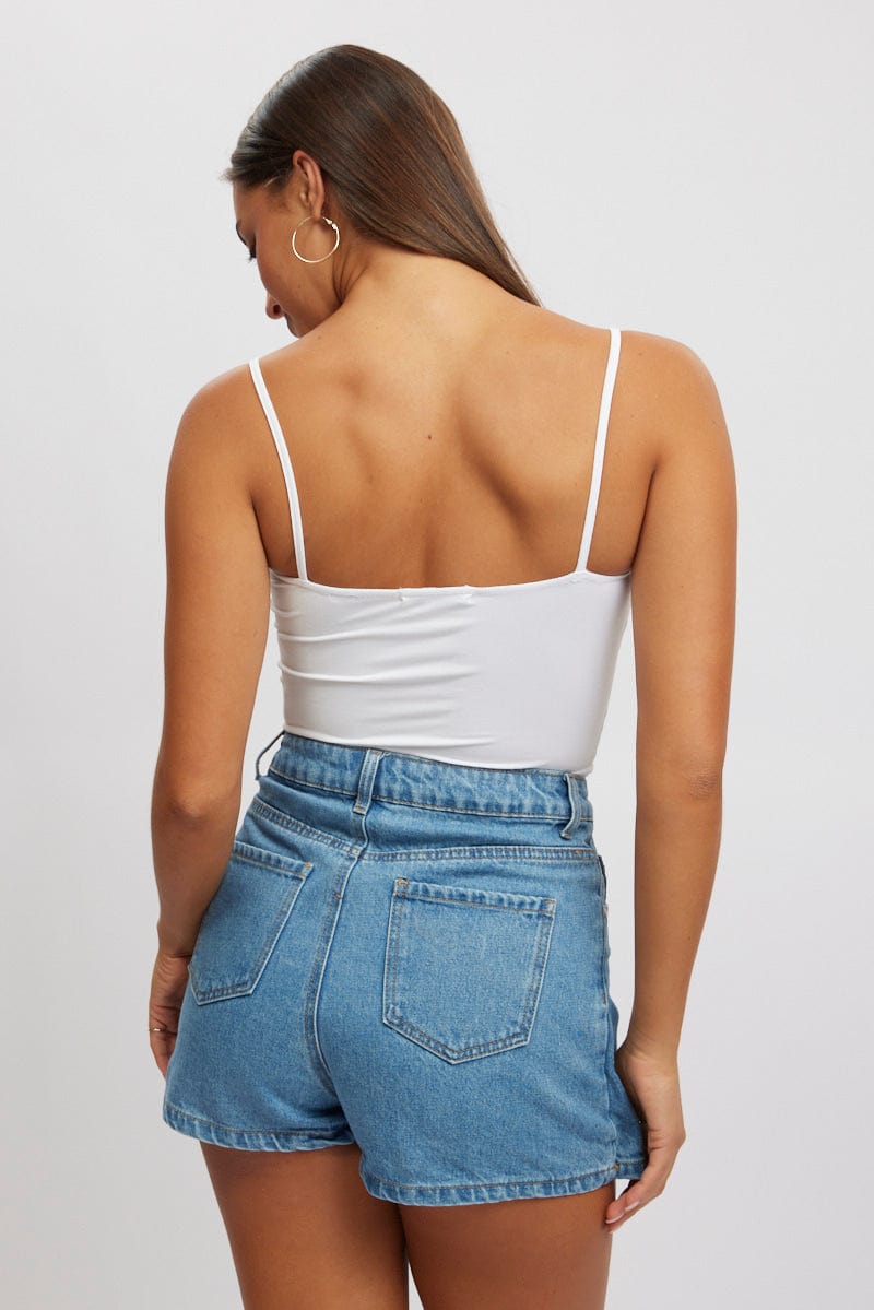 White Tank Top Sleeveless Bow
