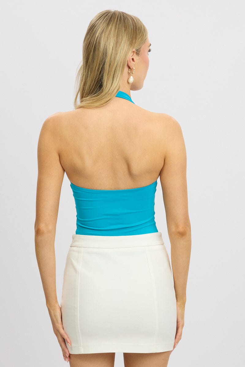 Blue Halter Bodysuit Supersoft