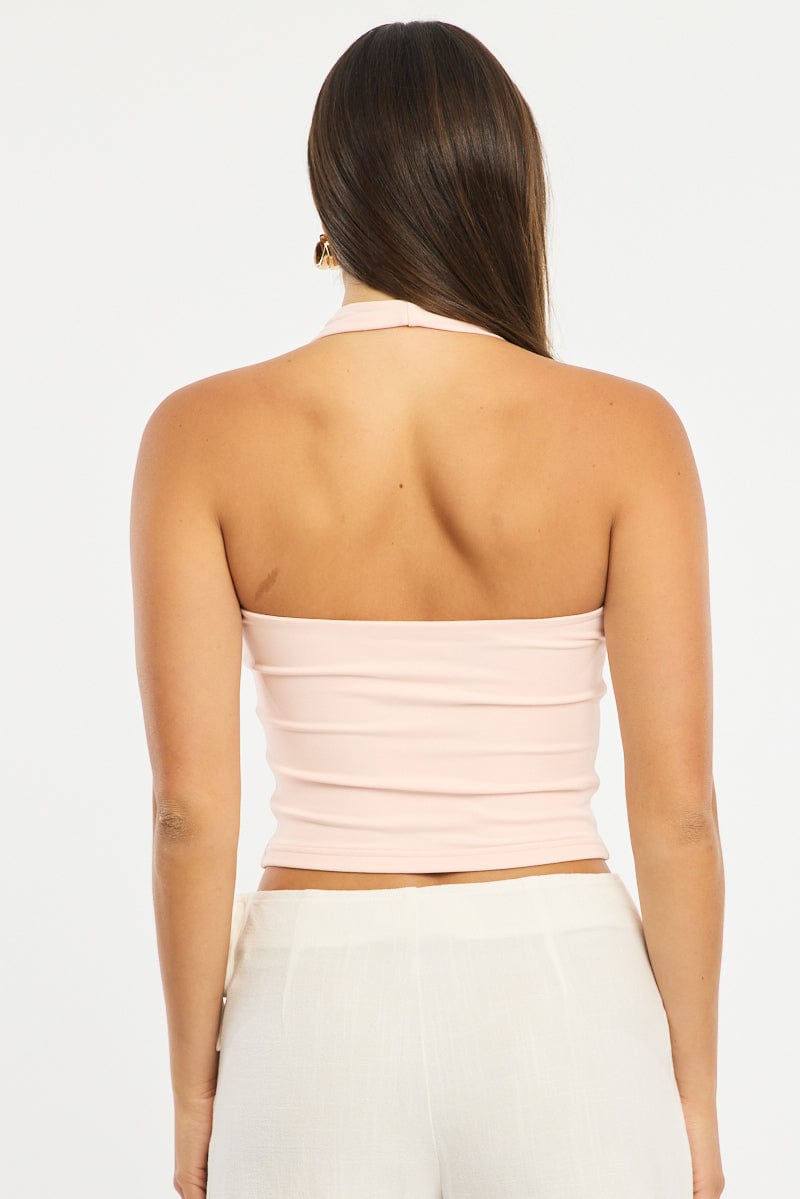 Pink Supersoft Halter Neck Top