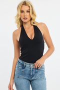 Black Halter Neck Bodysuit