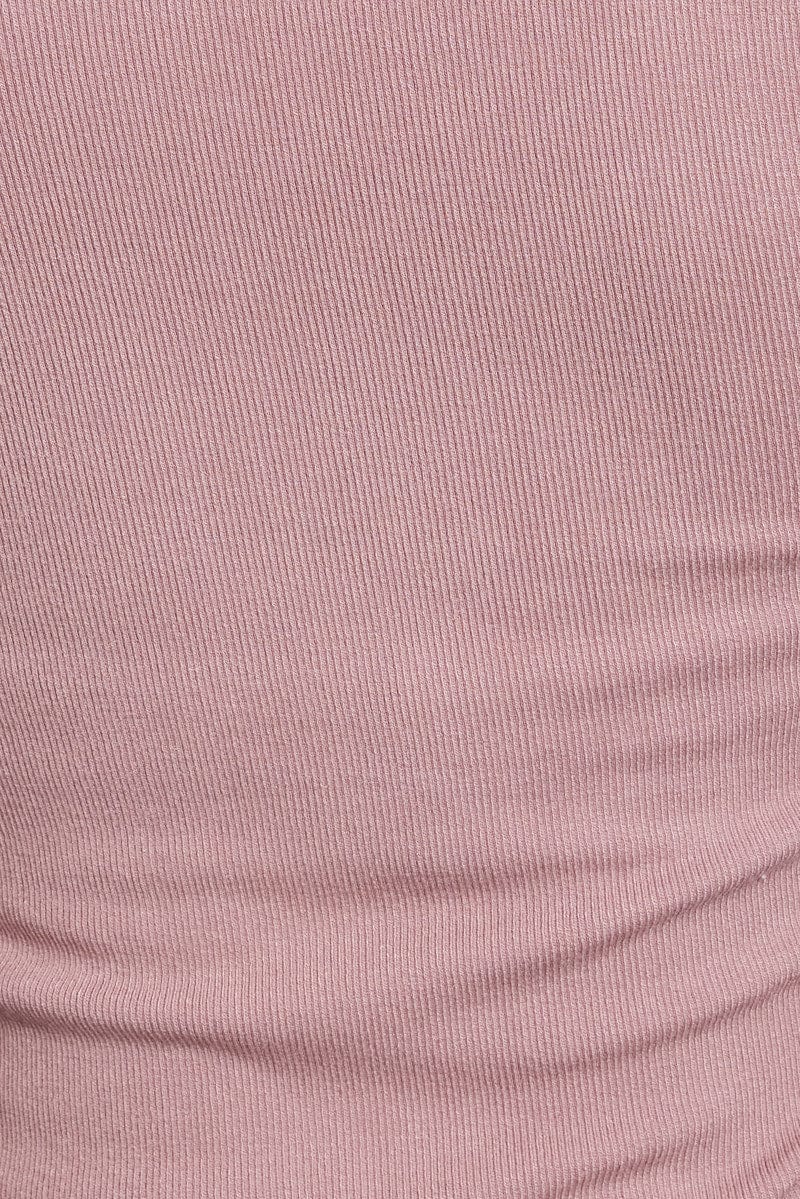 Purple Seamless Top Long Sleeve Side Ruched