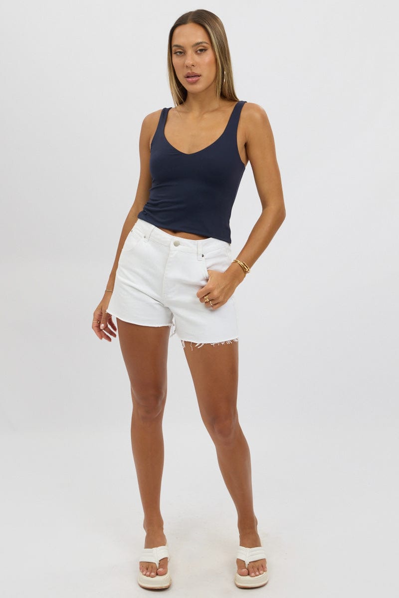 Blue Tank Top V Neck Supersoft
