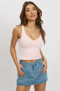 Pink Tank Top V Neck Supersoft