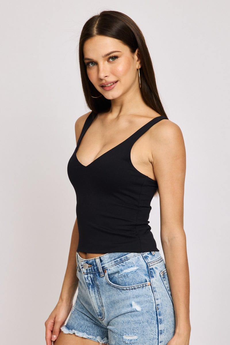 Black Tank Top V-Neck Supersoft