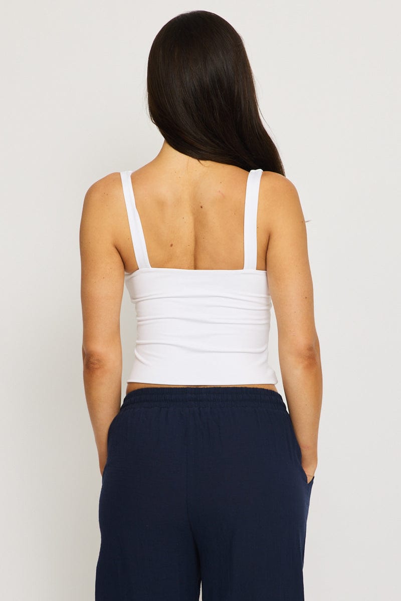 White Tank Top V-Neck Supersoft