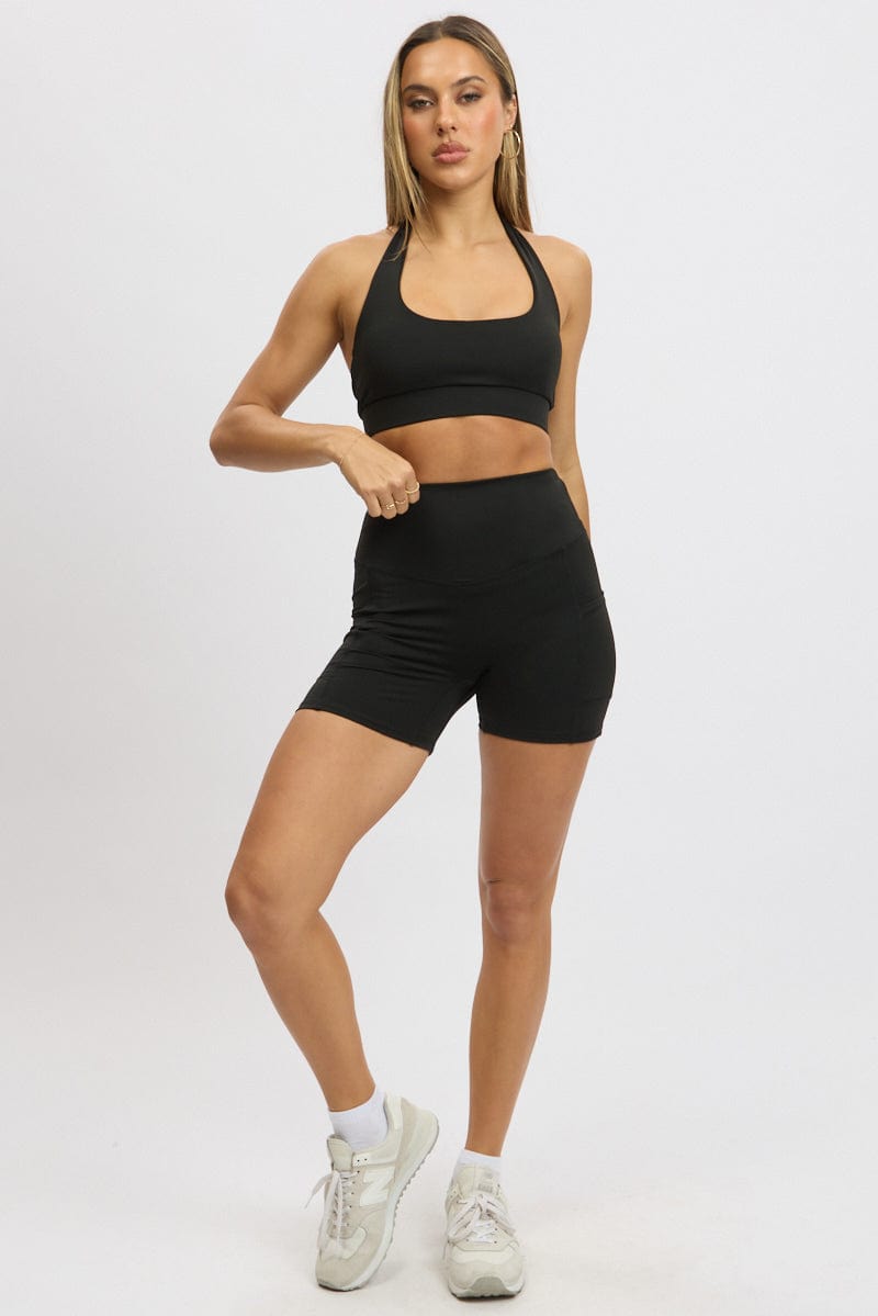 Black Halter Bralette Top