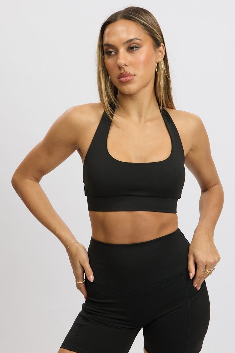 Black Halter Bralette Top