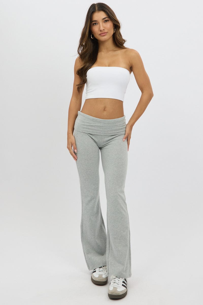 White Bandeau Top Cotton Rib