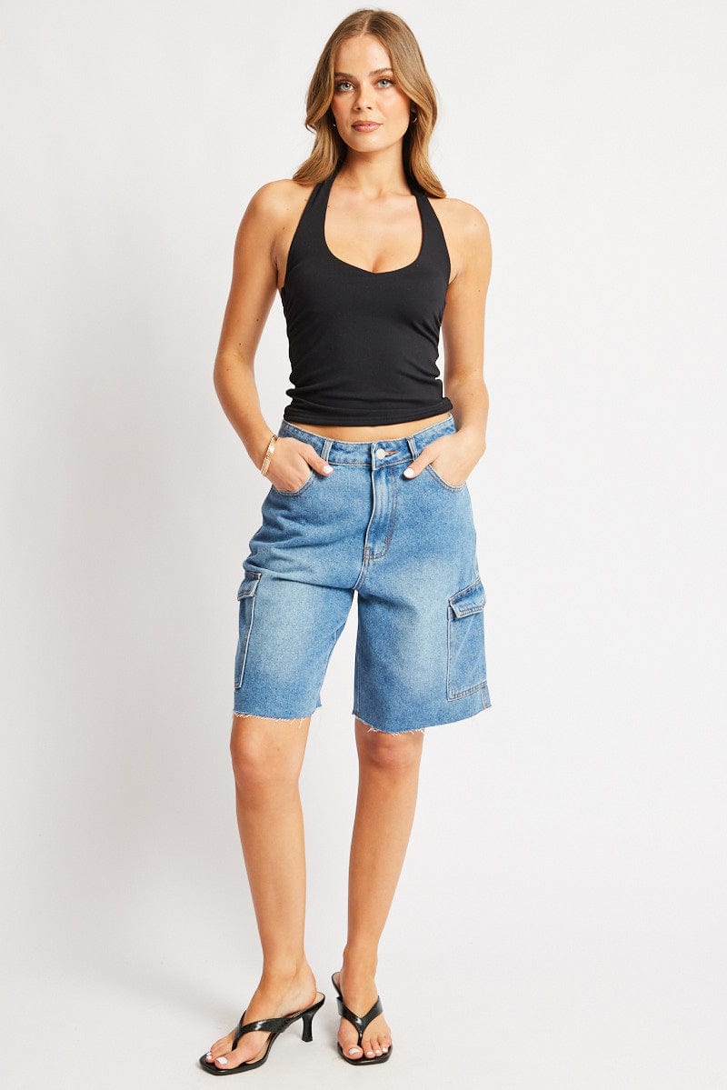 Black Halter Neck Top Supersoft