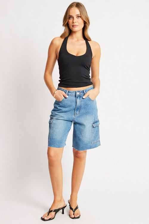 Black Halter Neck Top Supersoft