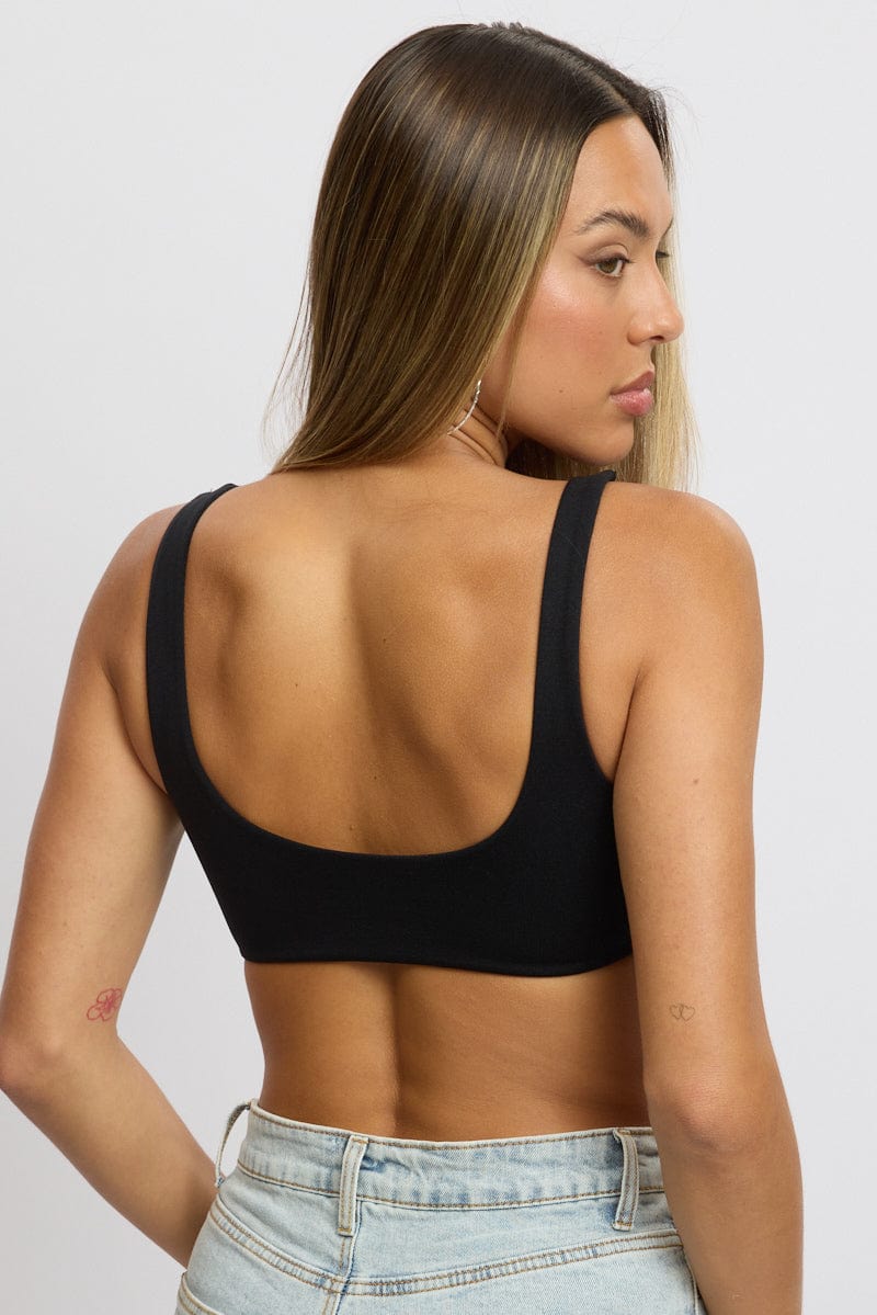 Black Bralette Seamless Cropped