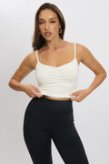 White Tank Top Top Round Neck