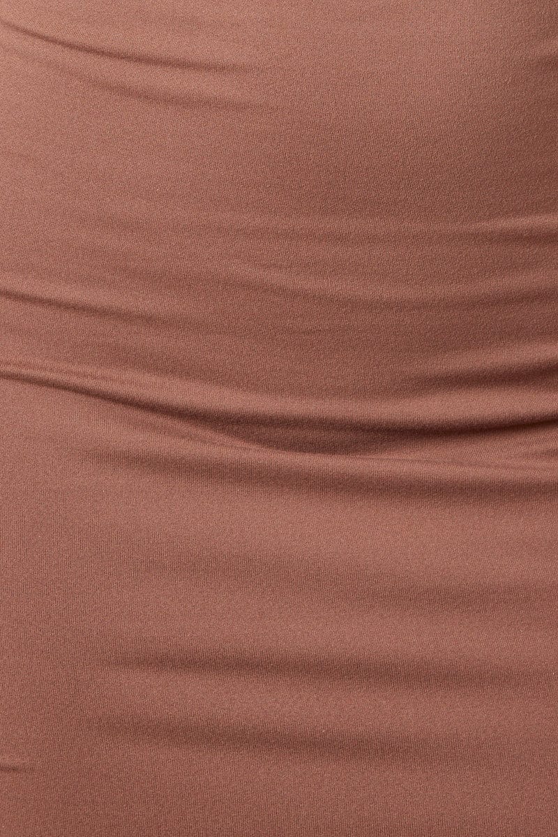 Brown Dress Sleeveless Scoop Neck Supersoft
