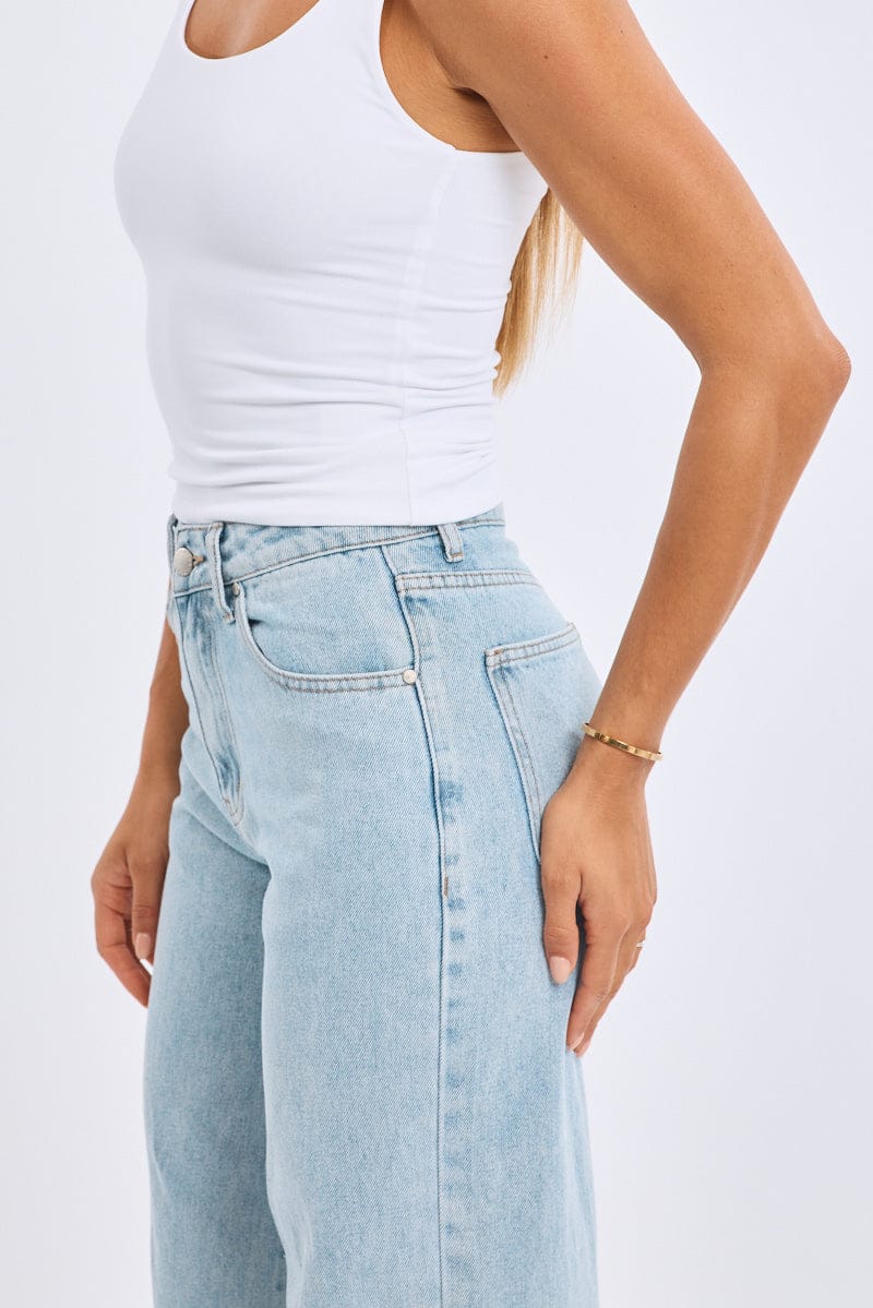 White Supersoft Top U Neck Sleeveless