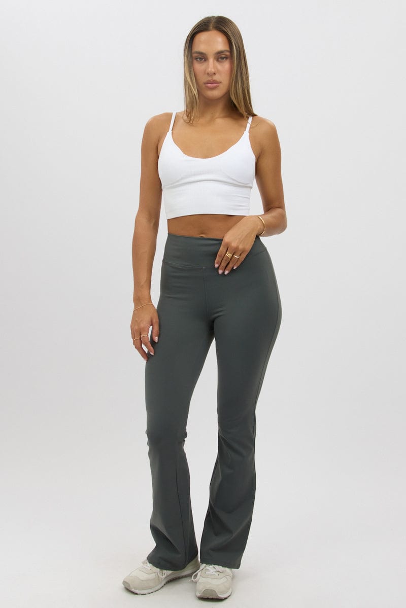 White V Neck Cami Crop Top Seamless