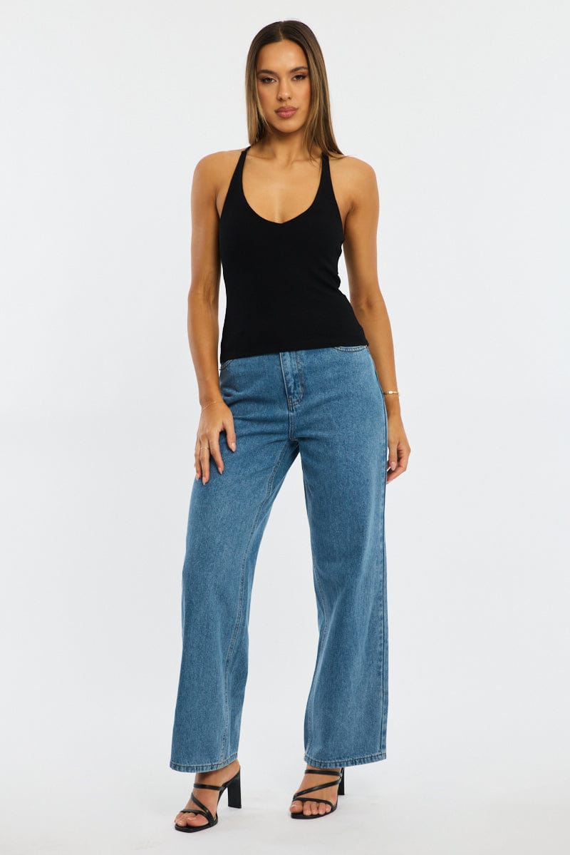 Black V-Neck Top