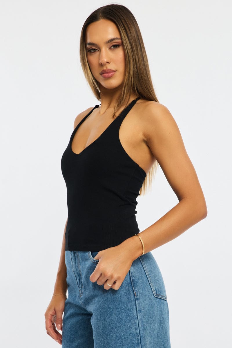 Black V-Neck Top