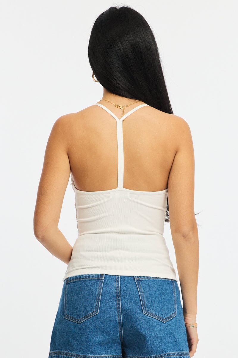 White V-Neck Top