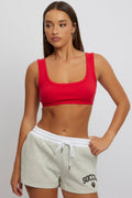 Red Bralette Rib Jersey