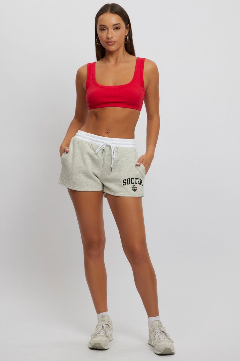 Red Bralette Rib Jersey