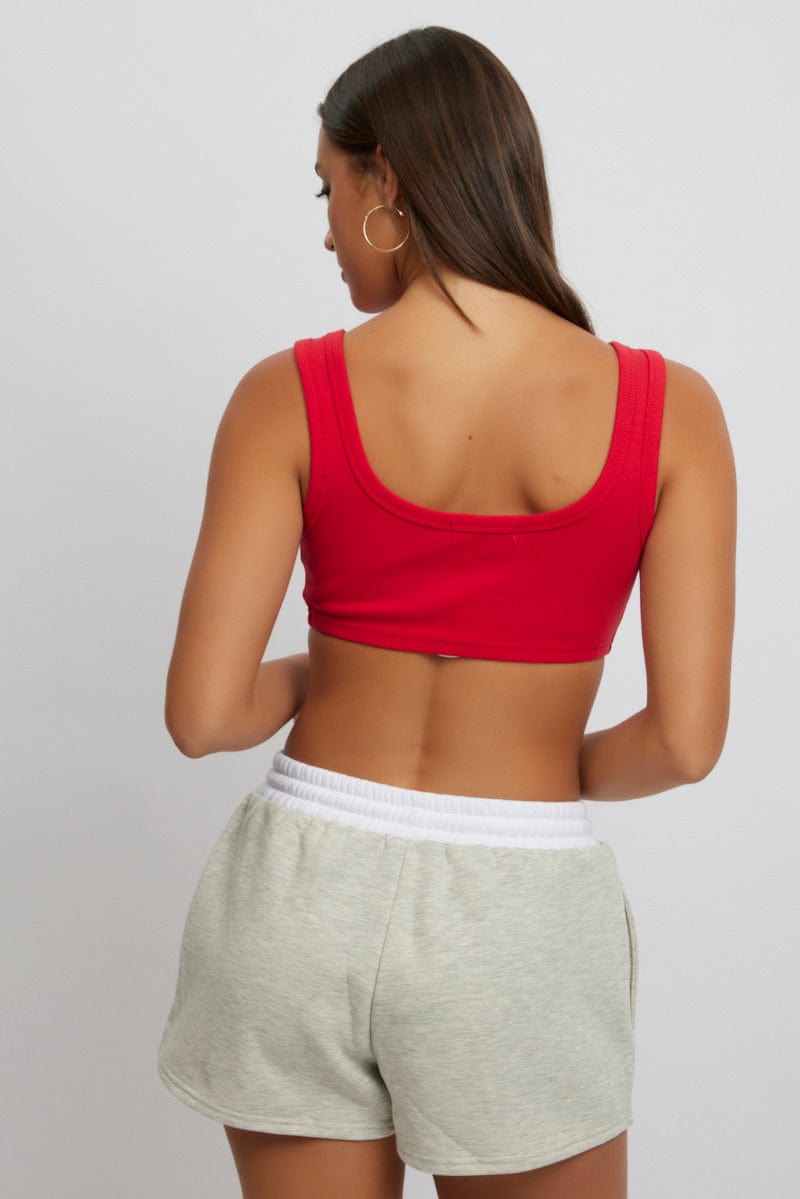 Red Bralette Rib Jersey