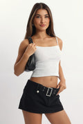 Grey Pointelle Cami Top