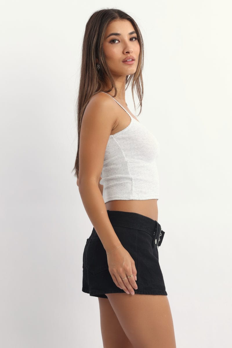 Grey Pointelle Cami Top