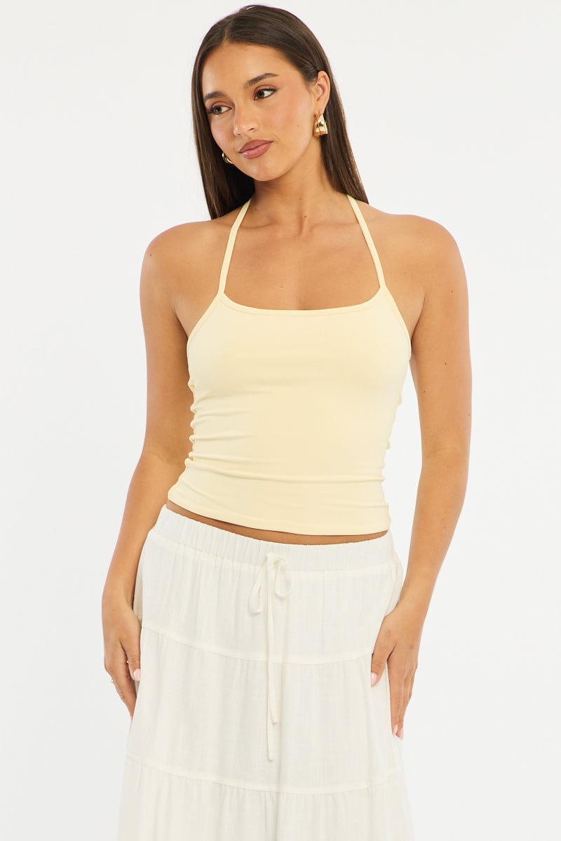 Yellow Supersoft Halter Neck Top