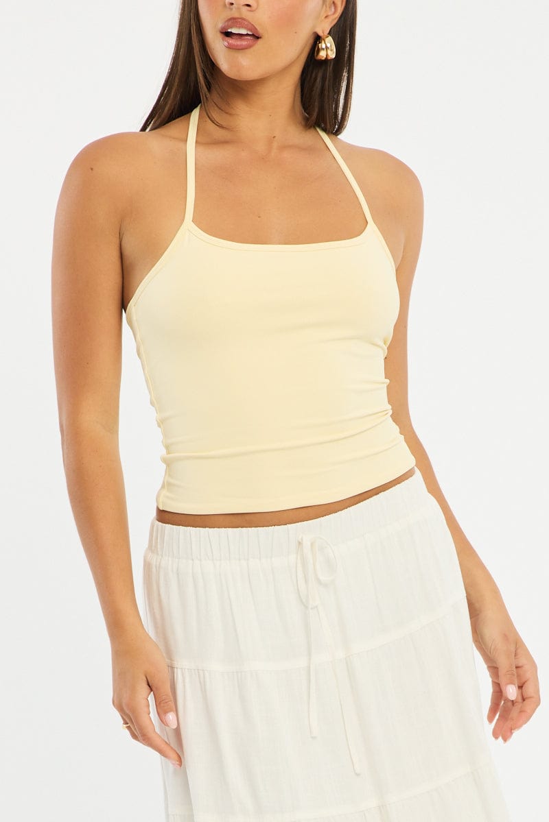 Yellow Supersoft Halter Neck Top