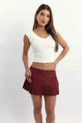 White T-Shirt Short Sleeve V-Neck