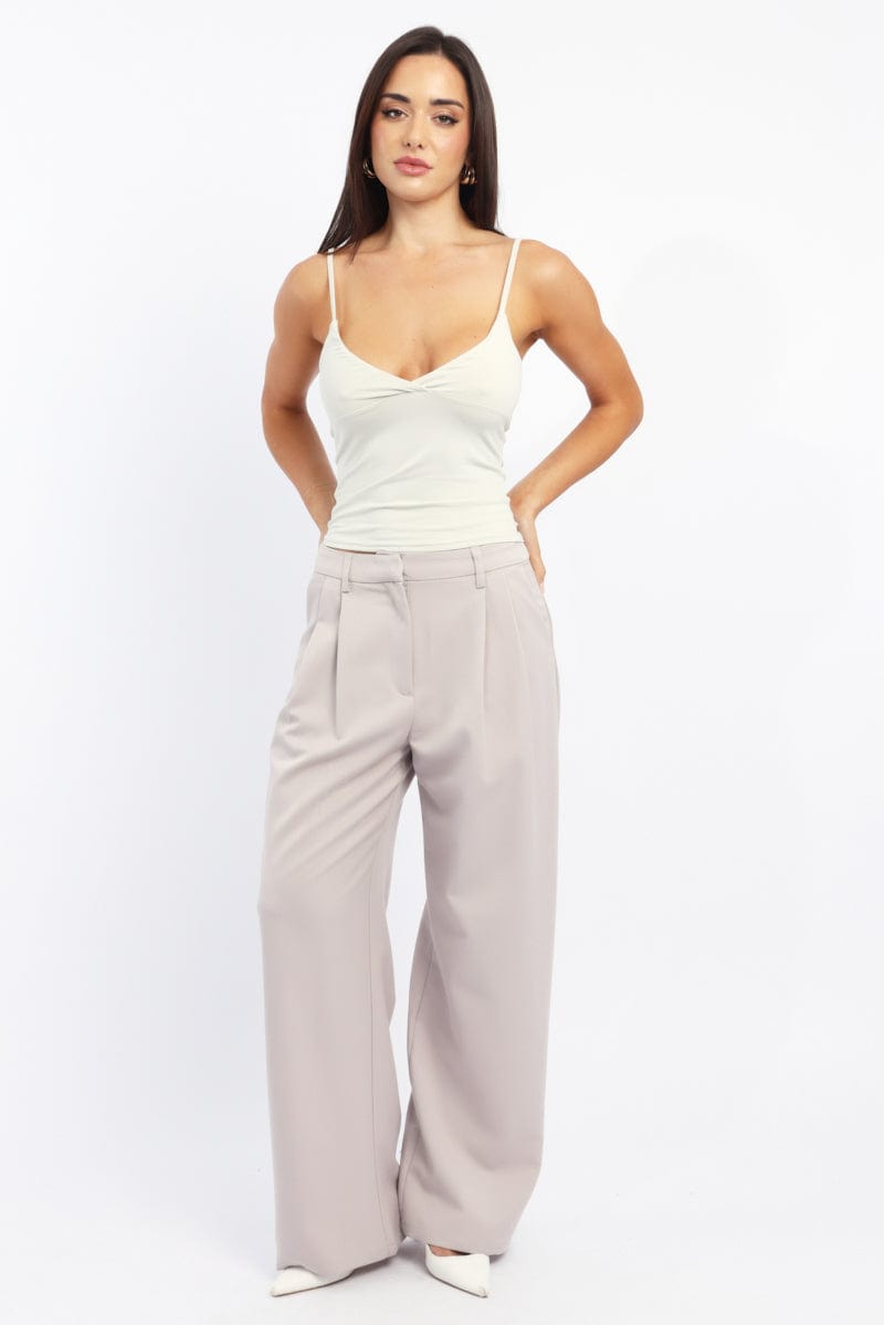 White Supersoft Cami Top Cross Over