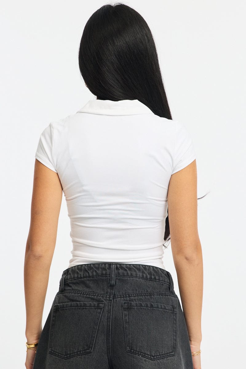White Collar T-Shirt Short Sleeve