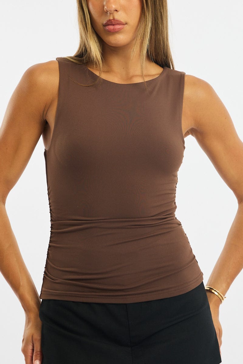 Brown Supersoft Tank Sleeveless