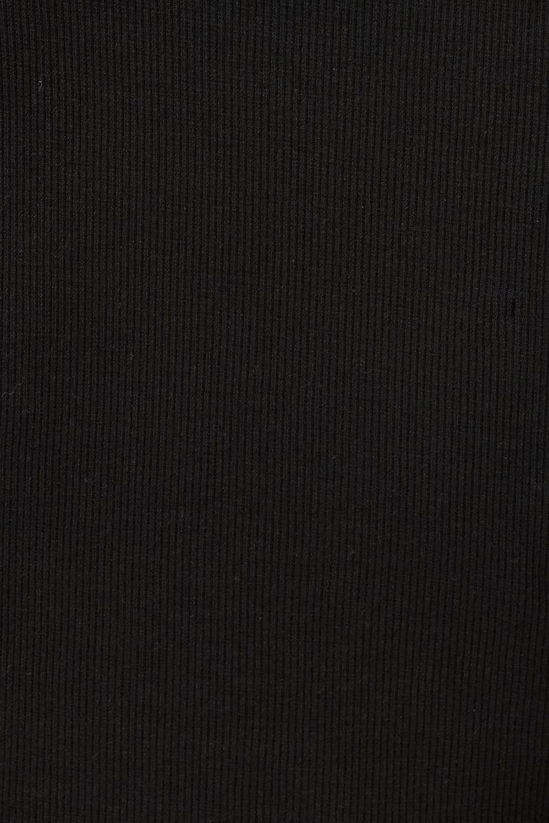 Black Crop Tank Top Crew Neck