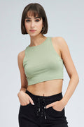 Green Tank Top Crew Neck Supersoft