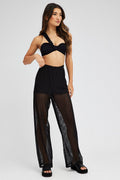 Black Wide Leg Pants Elasticated Waist