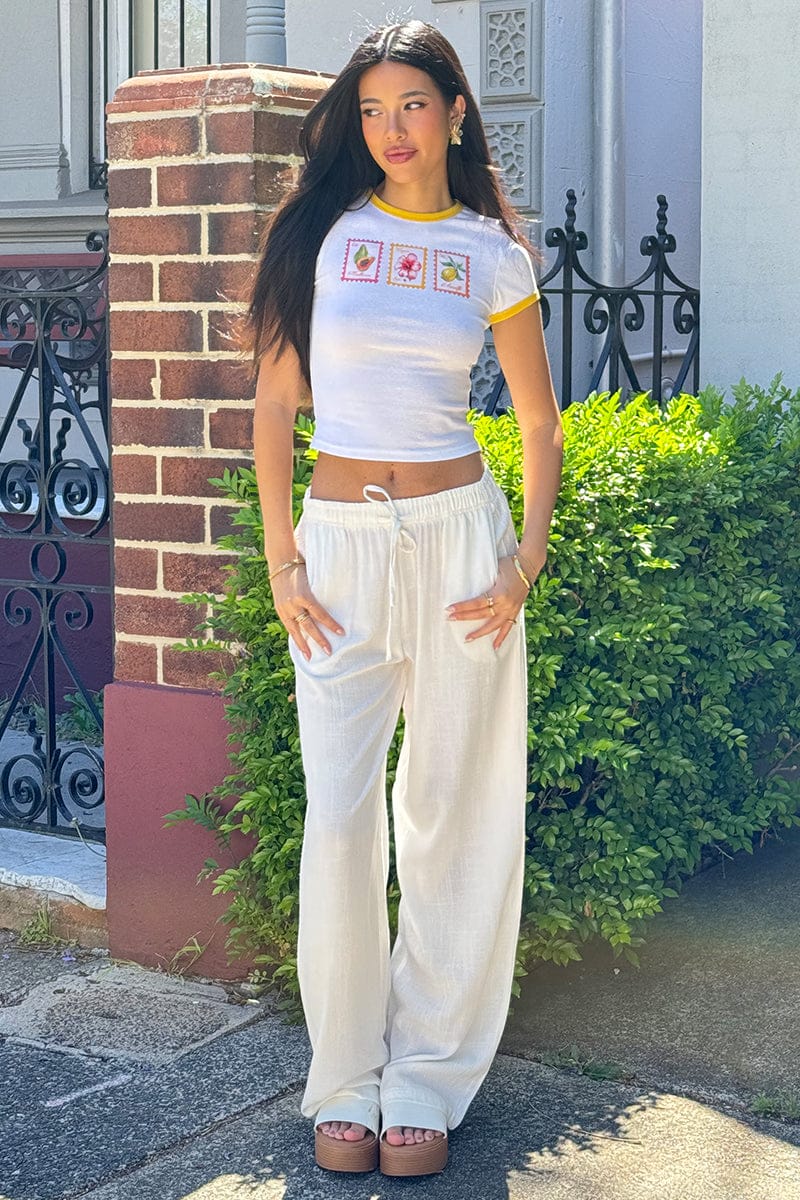 White Wide Leg Pants
