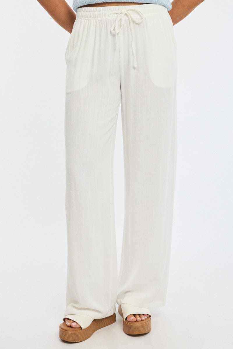 White Wide Leg Pants