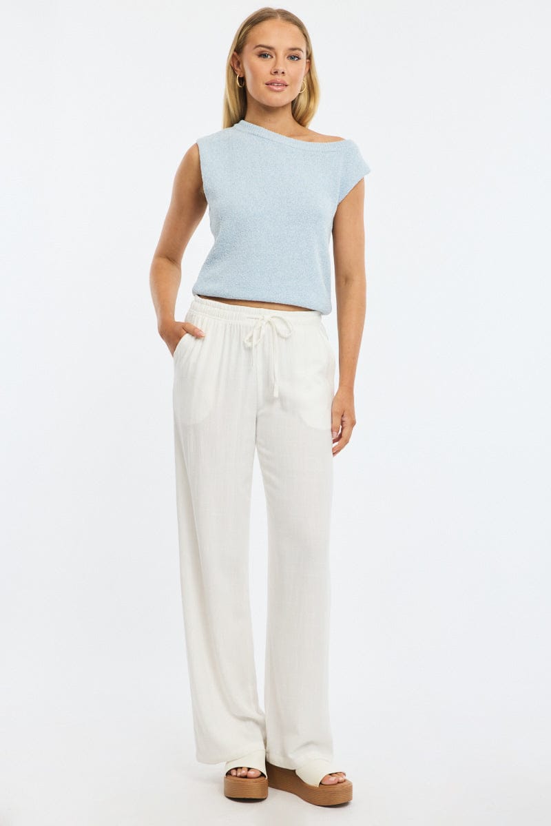 White Wide Leg Pants