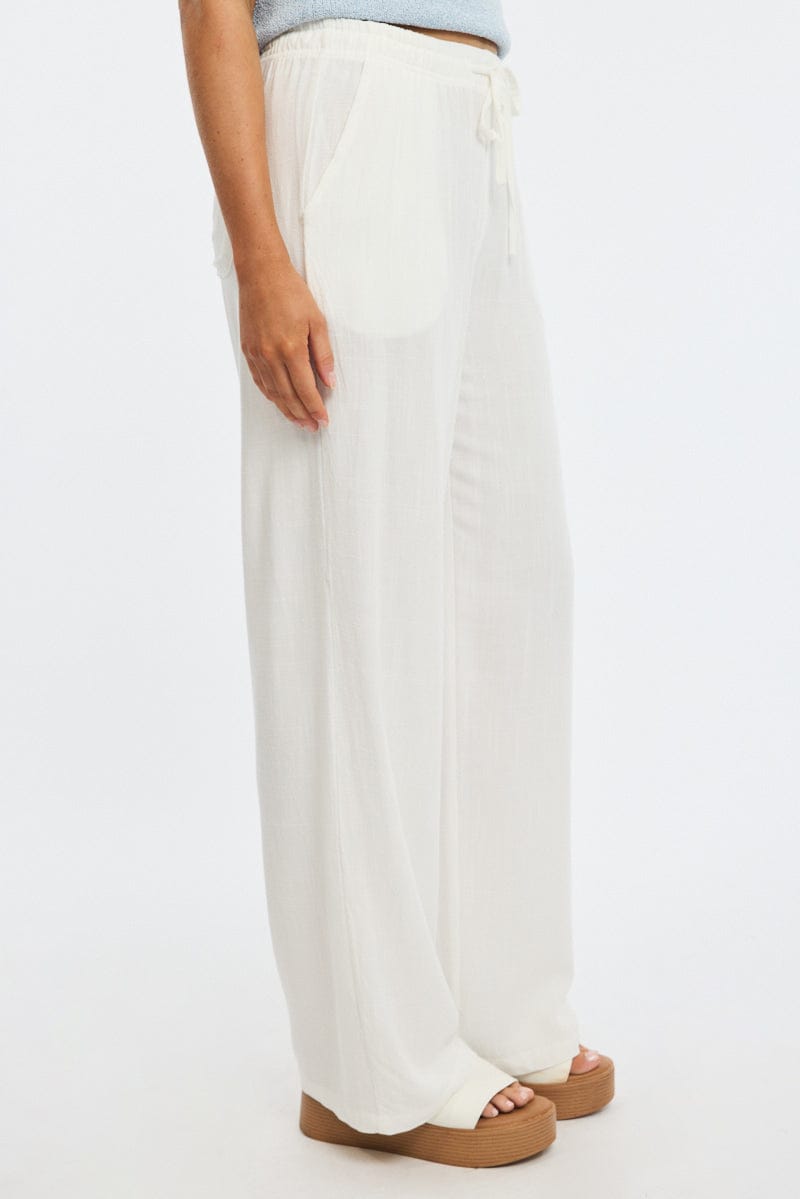 White Wide Leg Pants