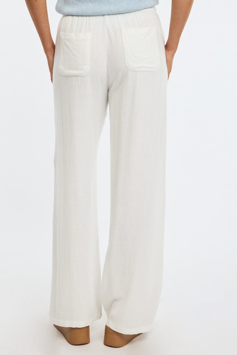 White Wide Leg Pants