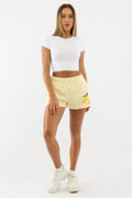 Yellow Track Shorts Elasticated