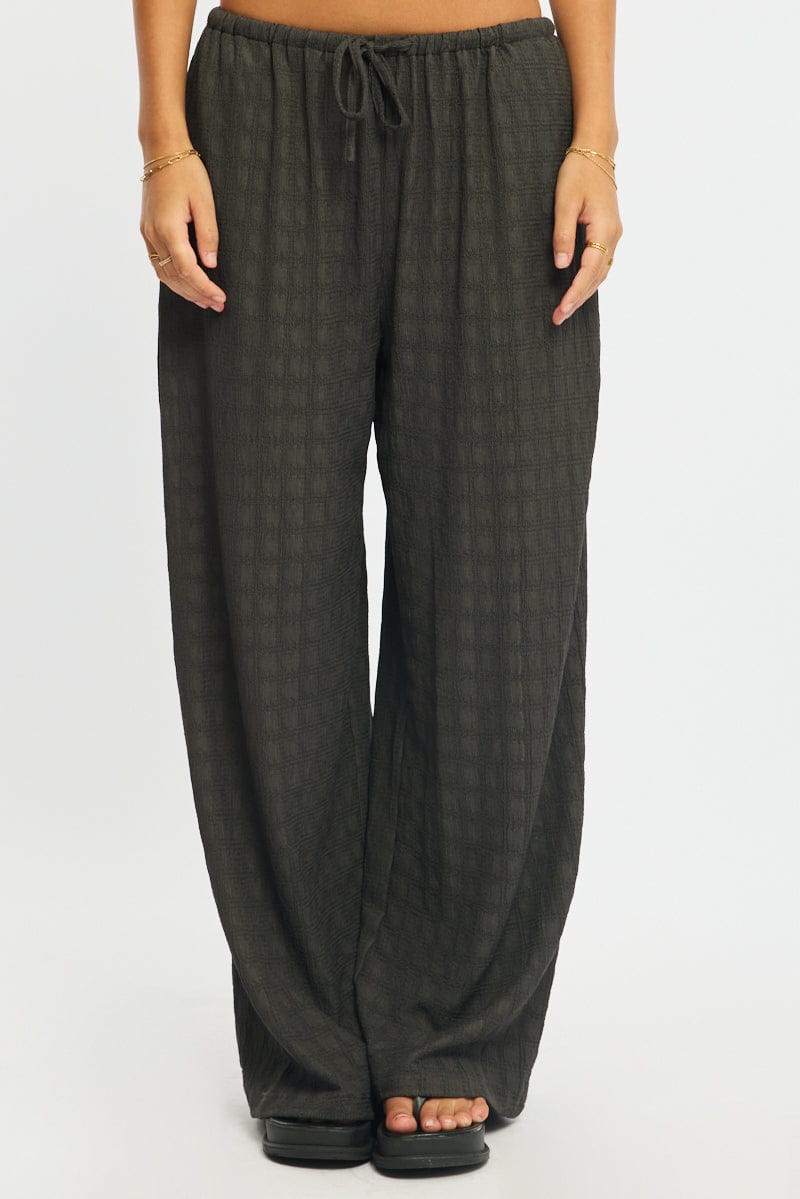 Grey Wide Leg Pants Elasticated Waist