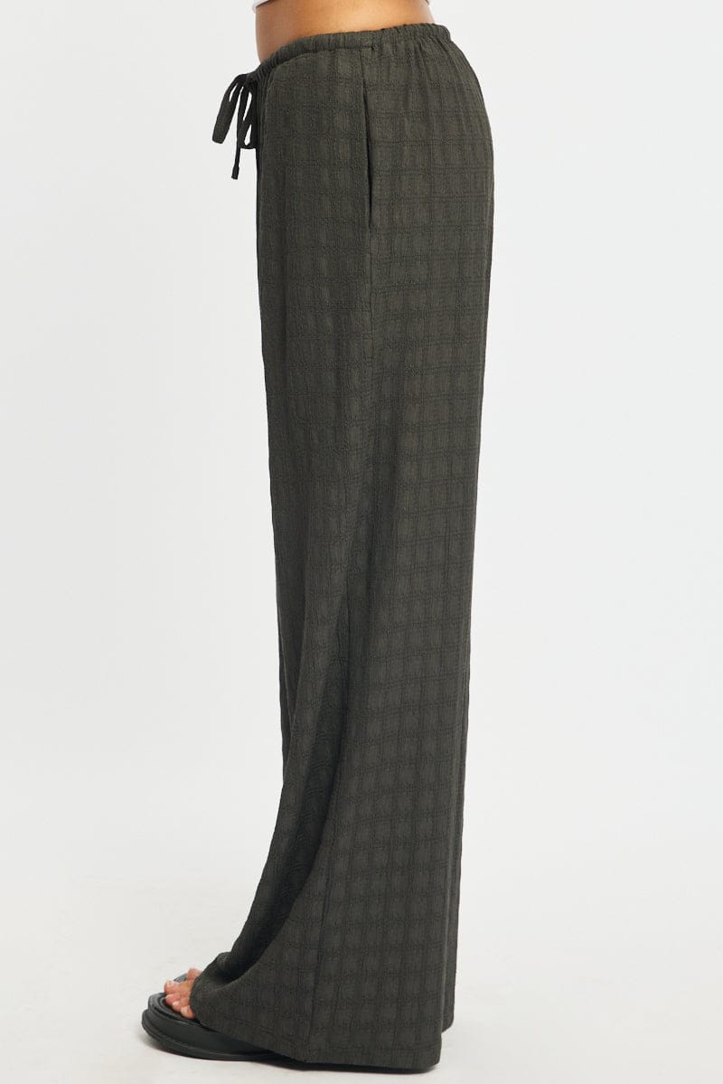 Grey Wide Leg Pants Elasticated Waist