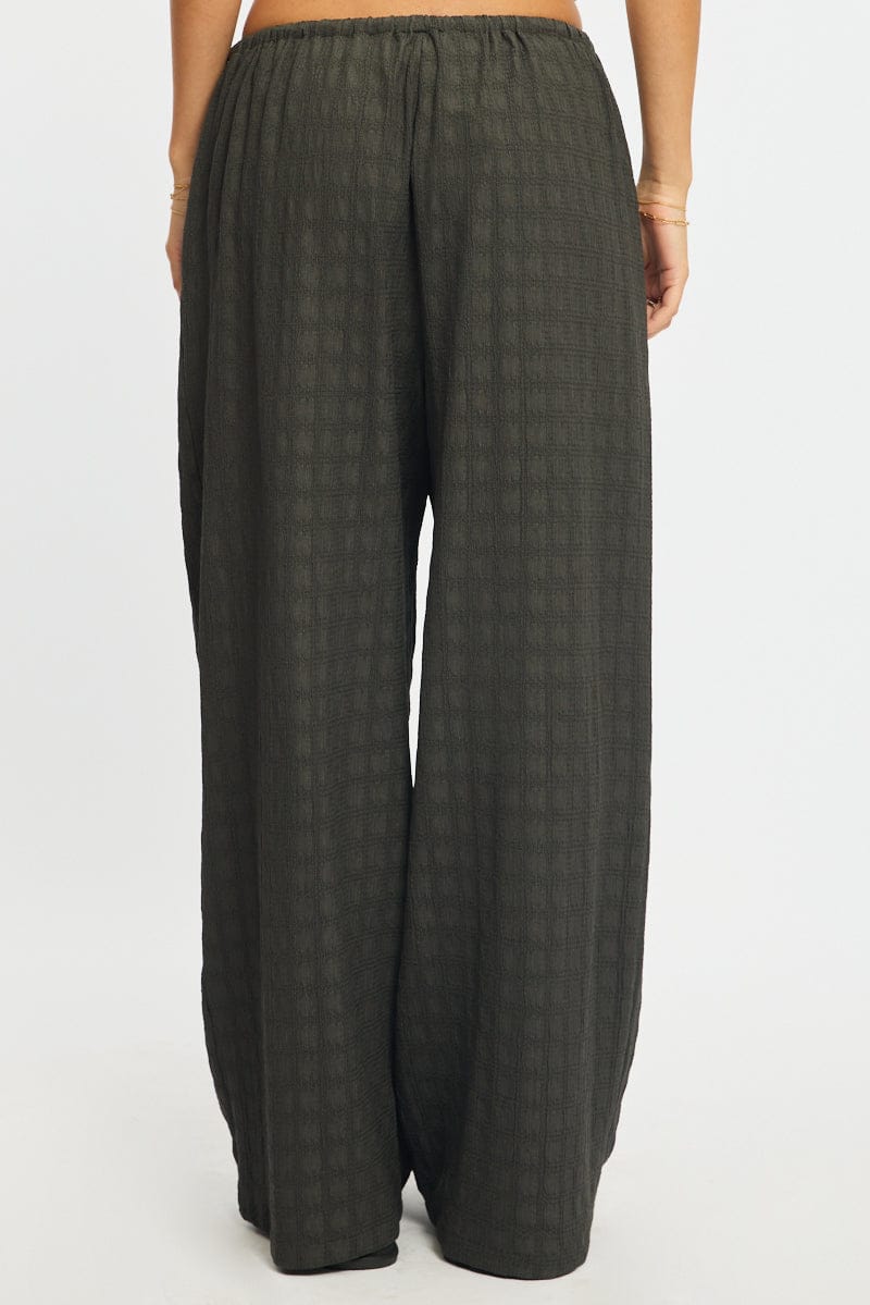 Grey Wide Leg Pants Elasticated Waist