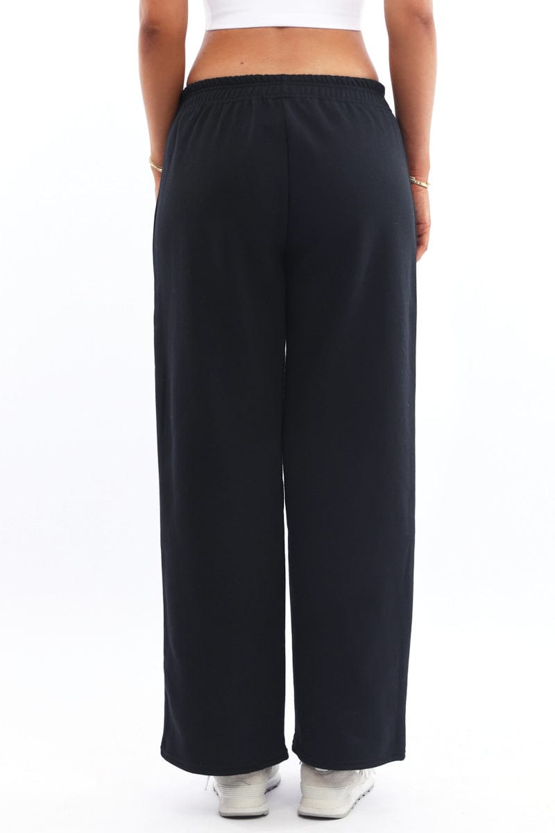 Black Track Pants Wide Leg